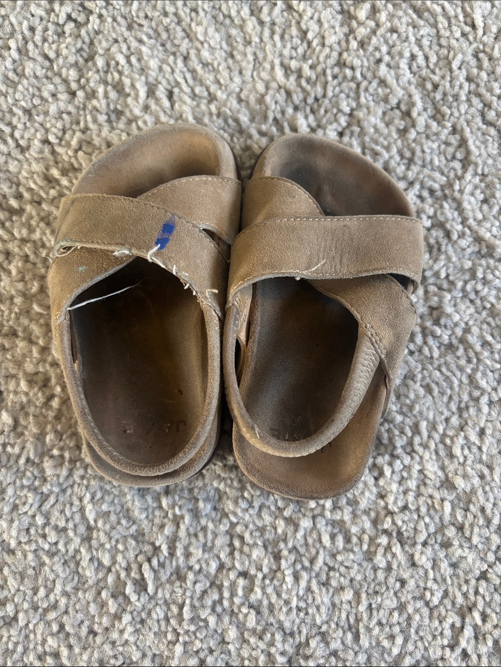 Janie and Jack Brown Suede Cross-Strap Kids Sandals